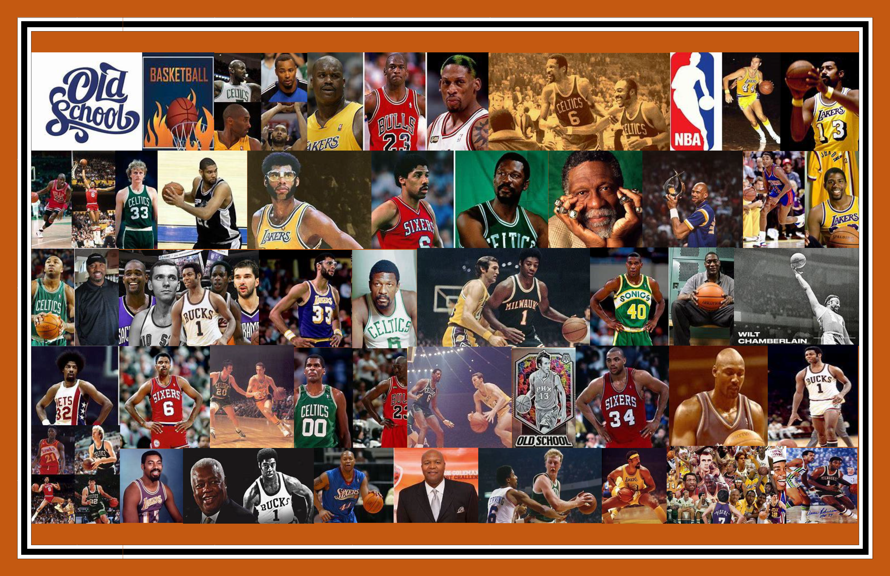 Old School NBA Basketball Players Sublimation